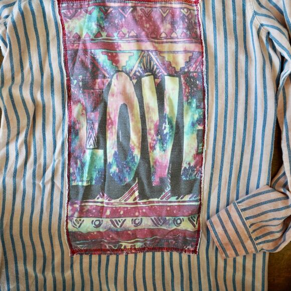 The Nu Vintage Long Sleeve Button Embroidered Top White Womens Size Small - Picture 4 of 6